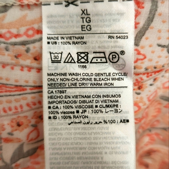 Old Navy Orange Paisley Lightweight Maxi Dress Size XL Summer Spring - Picture 9 of 9